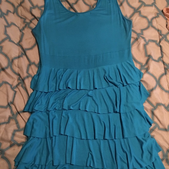 Blue Ruffled Dress - Picture 2 of 4